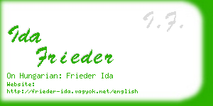 ida frieder business card